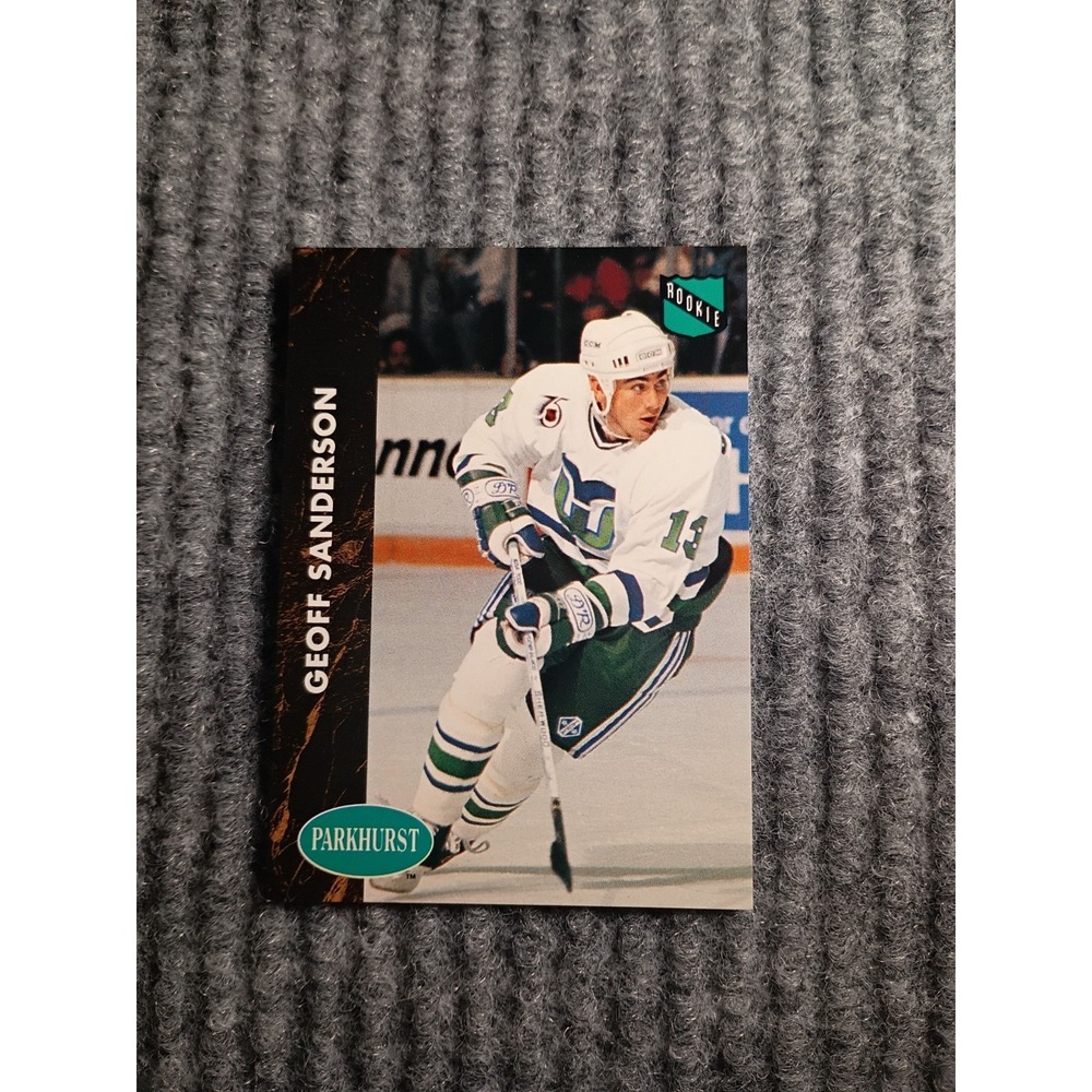 1991 Parkhurst Hartford Whalers Geoff Sanderson Rookie Hockey Card #57